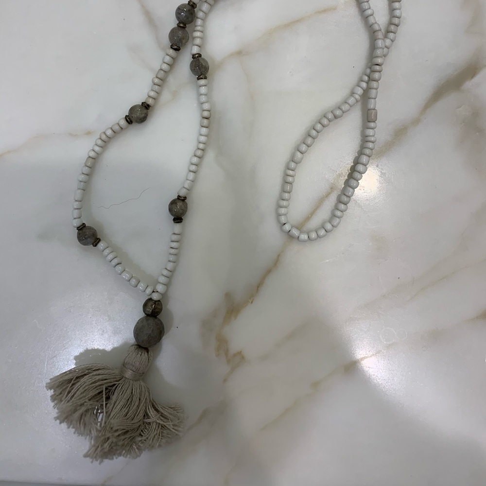 Mid length tassel necklace